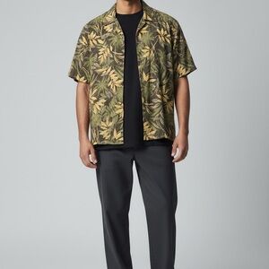 Tori Richard Leaf Pattern Shirt in Green and Yellow